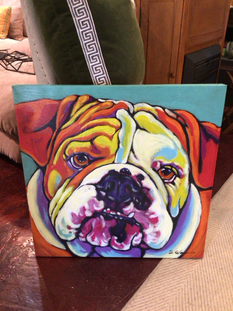 Multi-Color Canvas Dog Stretch Canvas Art