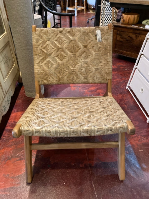 Teak Rattan Tan Chair