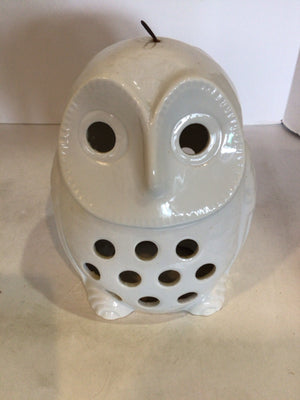 White Ceramic Owl Figurine