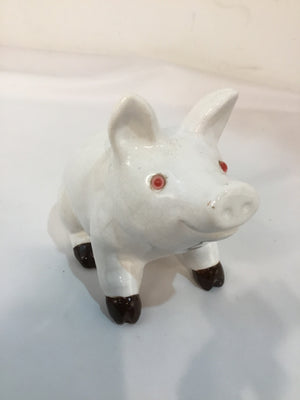 White Ceramic Pig Figurine