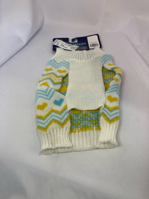 Sweater White/Yellow Acrylic Medium Dog Accessories