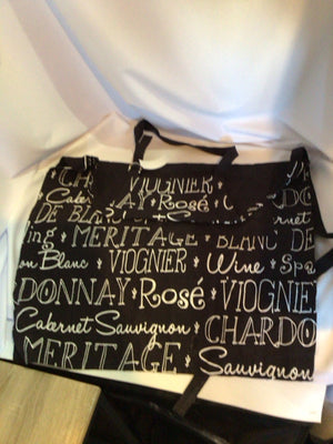 Black/White Cotton Wine Apron