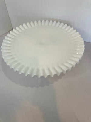White Milk Glass Plate Stand