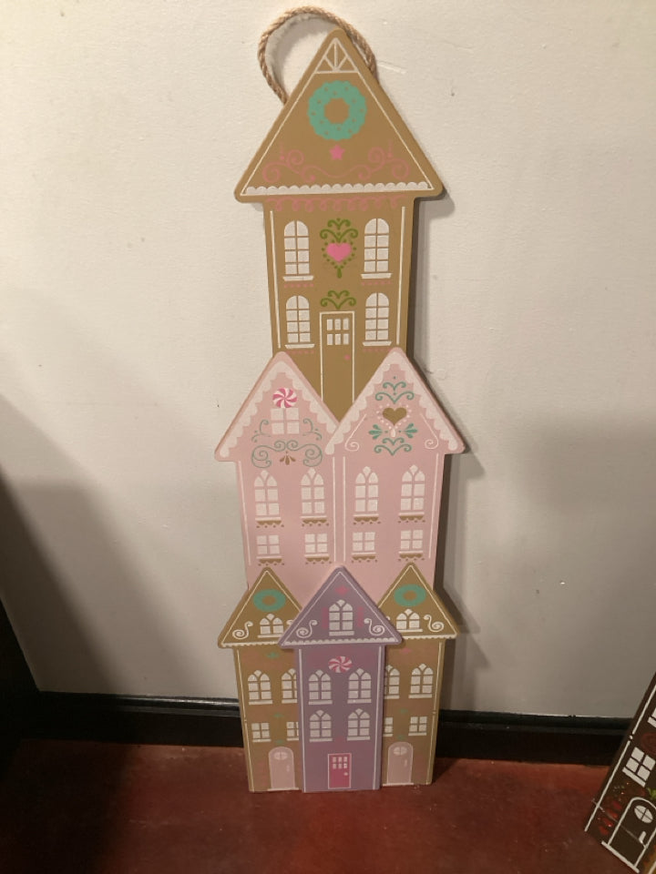 Sign Tan Wood House Holiday Item