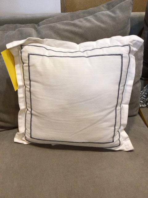 Cream/Silver Linen Pillow