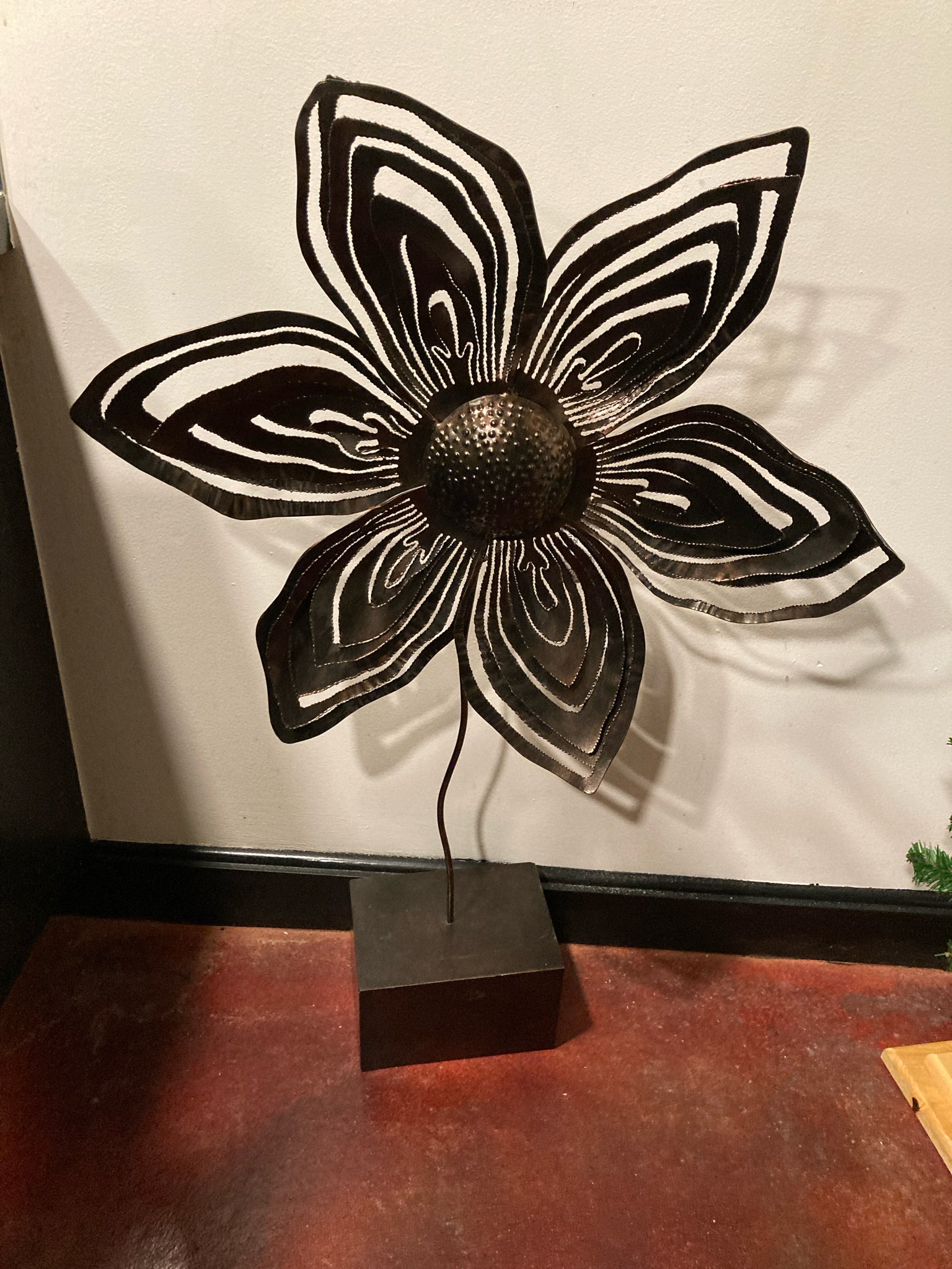 Bronze Metal Flower Figurine