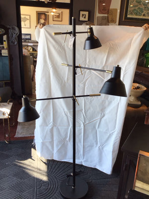 Floor Black Metal 3 Arm Lamp