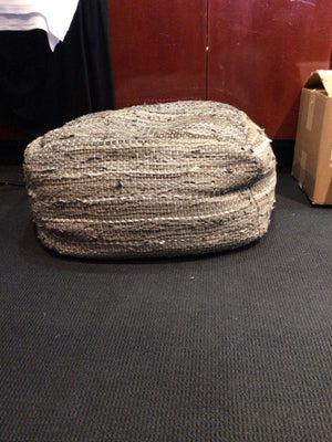 Rag Poof Leather Straps Green/Blue Ottoman