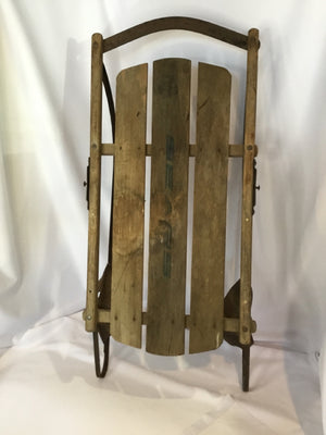 Vintage Brown Wood/Metal Sled