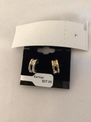 Gold Hoops Cubic Zirconia Earrings