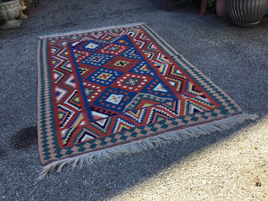 Turkish Kilim Tribal Multi-Color Rug