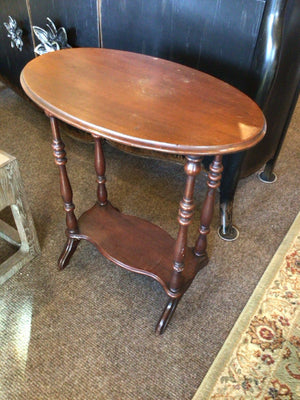 Vintage Wood Tiered As Is Brown Table