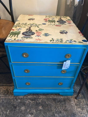 Custom Decoupage Aqua Dresser/Chest