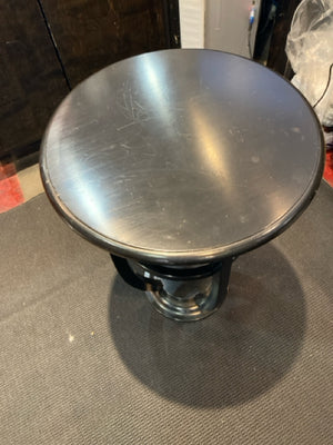 Side Wood Round Black Table