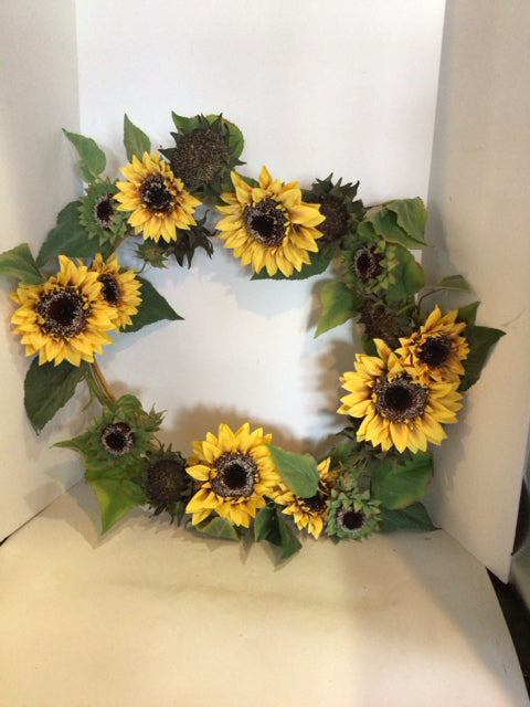 Green/Yellow Sunflower Wreath