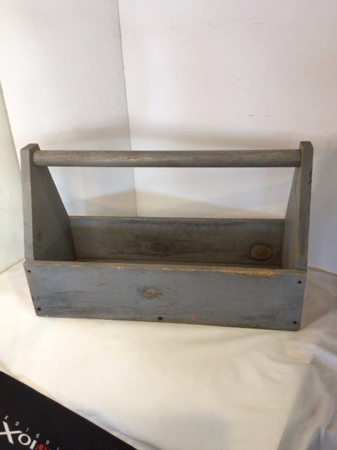 Gray Wood Handle Basket