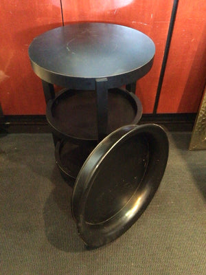 Tray Top Wood Black Table