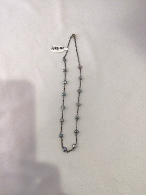 Metal Silver Pearl Necklace