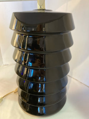 Mid Century Black Ceramic Lamp