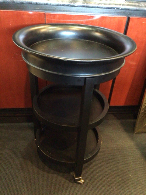 Tray Top Wood Black Table