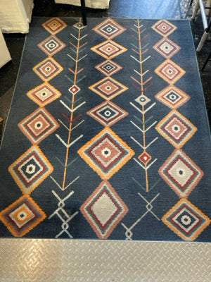 Area Polypropelyne Aztec Blue/Gold Rug