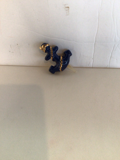 Nora Fleming Blue/Gold Ceramic Anchor Misc
