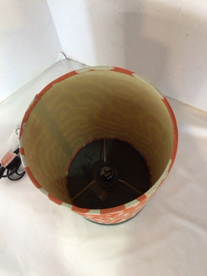 Cream/Orange Fabric Lamp