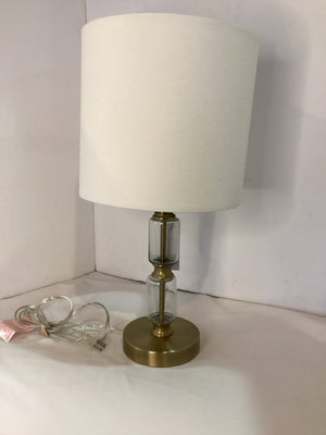 Gold/Clear Metal/Glass Lamp