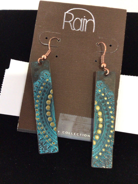 Aqua/Gold Earrings