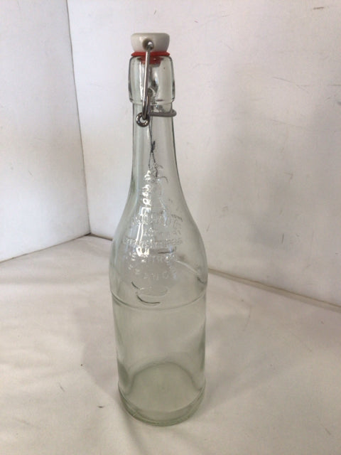 Vintage French Clear Glass W/Stopper Bottle