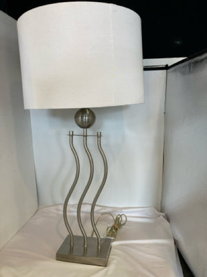 Modern Brushed Silver Wavy Lamp