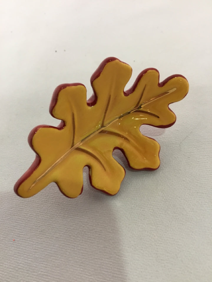 Nora Fleming Yellow Ceramic Leaf Misc