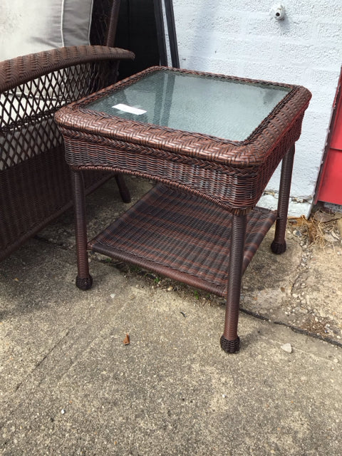 Frontgate Outdoor/Outside Resin AS IS Brown Table