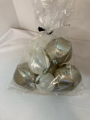 White/Gold Foam In Bag Holiday Ornaments