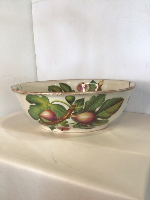 Sur la table Cream/Green Ceramic Fruit Bowl