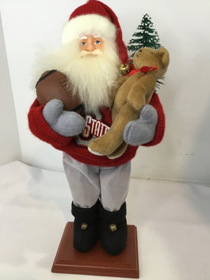 Figure Red/white Cloth Santa Ohio State Holiday Item