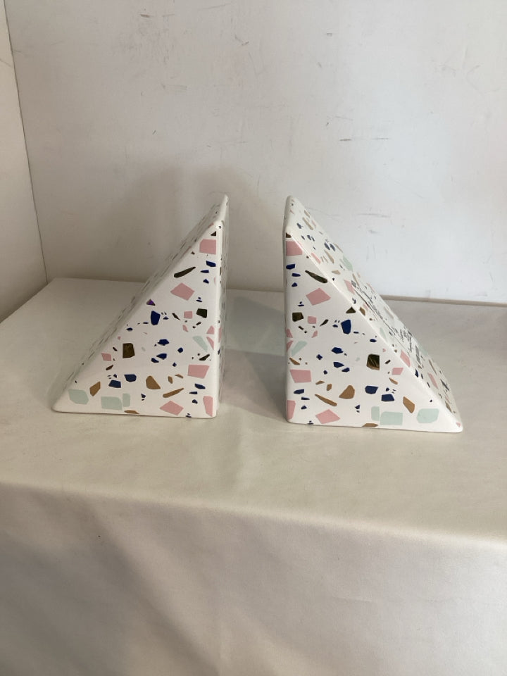 White/Pink Ceramic Pair Book Ends