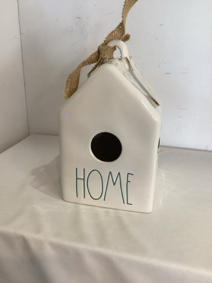 Rae Dunn White/Green Ceramic Bird House