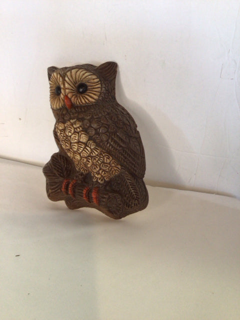 Brown Resin Owl Wall Hanging Art