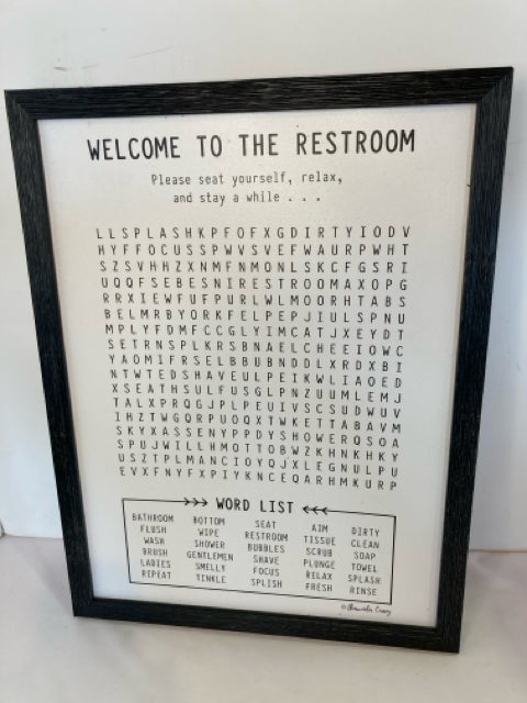 Whimsical Black/White Words Framed Art