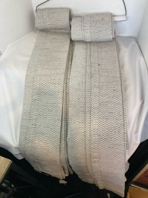Threshold 2 Panels Gray/White Cotton Draperies/Curtains