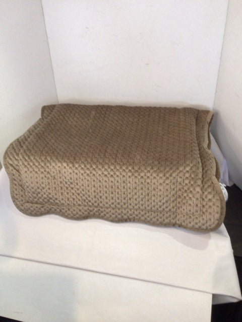 Pair Beige Velour Pillow Cover