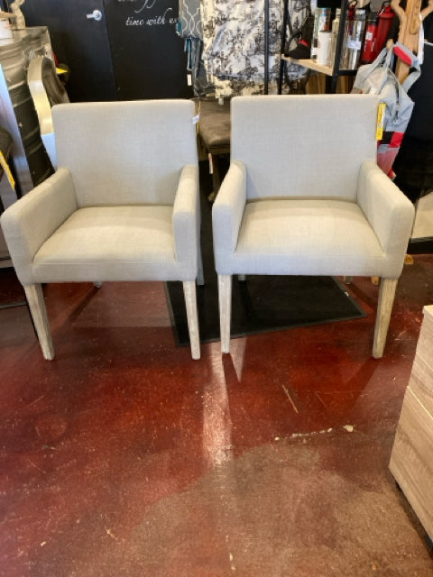 Upholstered Arm Pair Gray Chair
