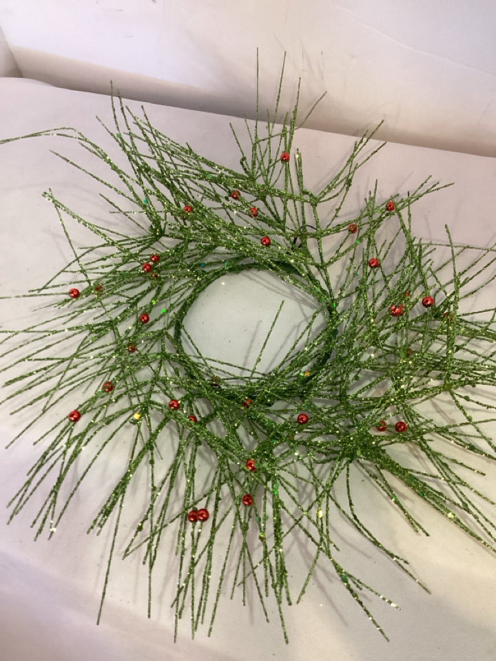 Wreath Green Sparkle Set of 7 Holiday Item