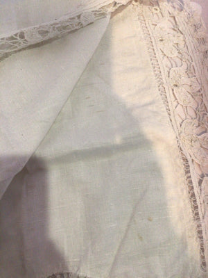 Vintage White Linen Table Runner
