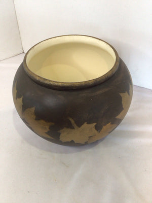 Etcetera Bronze Ceramic Leaves Planter