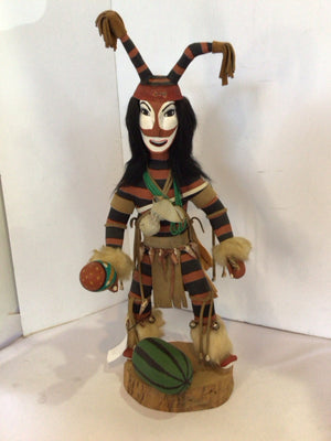 Native American Black/Red Wood Kachina Doll