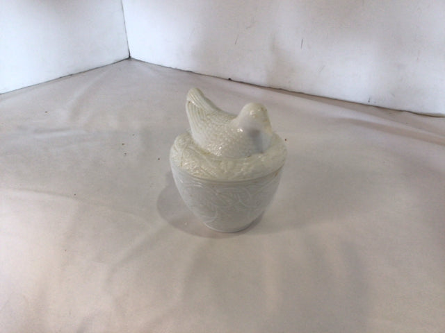 Candy White Milk Glass Chicken Bowl