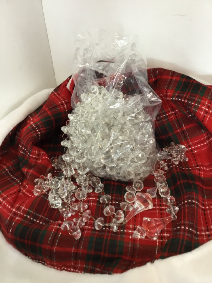 Christmas Clear Lucite Beaded Garland Holiday Item
