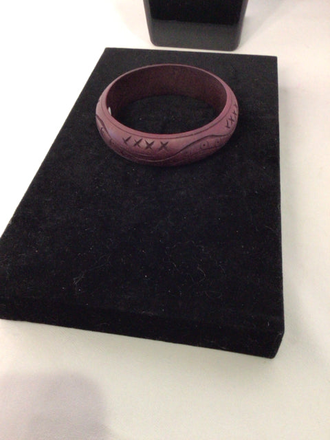 Brown Carved Wood Bracelet